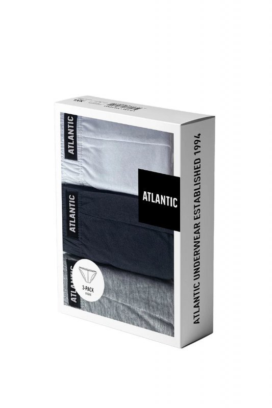 Slipy męskie Atlantic mini 230 3-pak cza/szm/grf