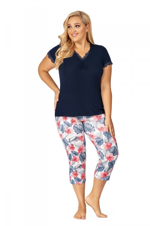 Piżama damska Size Plus Mila 3/4 Donna