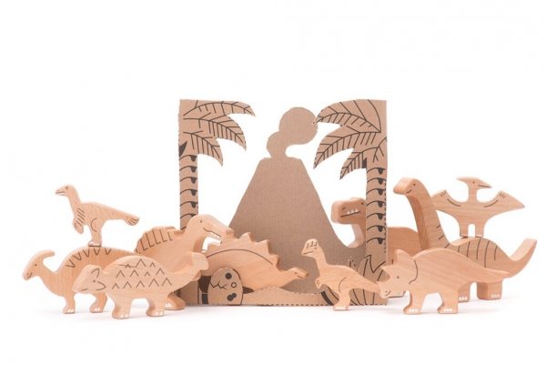 Bajo, bajosaurs, 10 drewnianych figurek