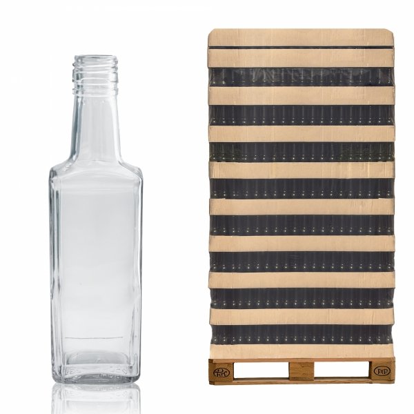 Szklana butelka Kapral 250 ml na alkohol – paleta 3402 szt. idealna dla hurtu.