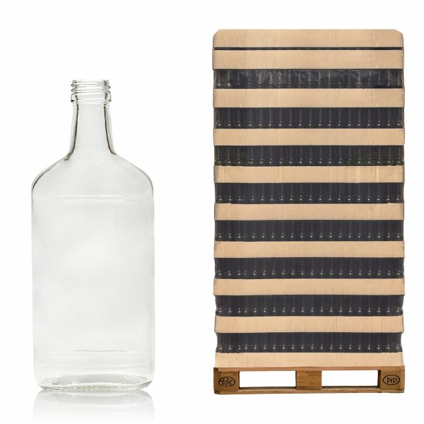 Szklana butelka PIERSIÓWKA 350 ml na alkohol – paleta 2368 szt. idealna dla hurtu.