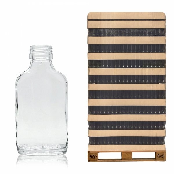 Szklana butelka PIERSIÓWKA 100 ml na alkohol – paleta 6000 szt. idealna dla hurtu.