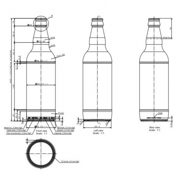 KAU Butelka BBH pry/off 500ml - Paleta 1768 szt