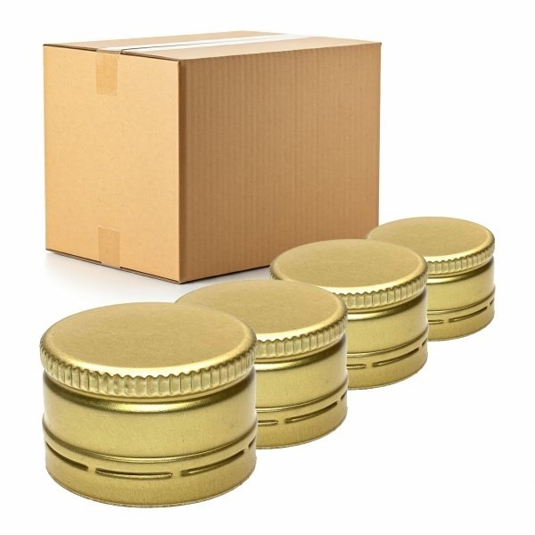 Zakrętki FI 28/18 Gwintowane Złote - Karton 4800 szt