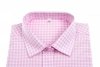 Koszula Damska Slim z długim rękawem - w różowo-białą kratkę