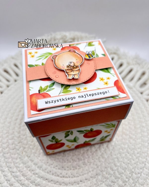 Exploding box na urodziny z misiami