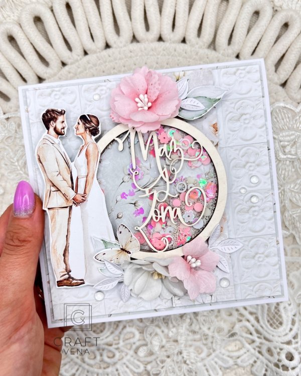 Elegancka kartka ślubna handmade z personalizacją
