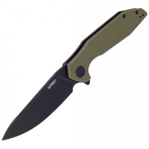Nóż Kubey Knife Nova Green G10, Black Stonewashed (KU117E)