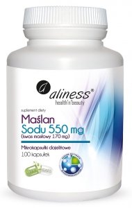 Maślan Sodu 550 mg (Kwas masłowy 170 mg) x 100 VEGE kaps. Aliness