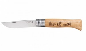 Nóż Składany Opinel No 08 Inox Animalia Trout