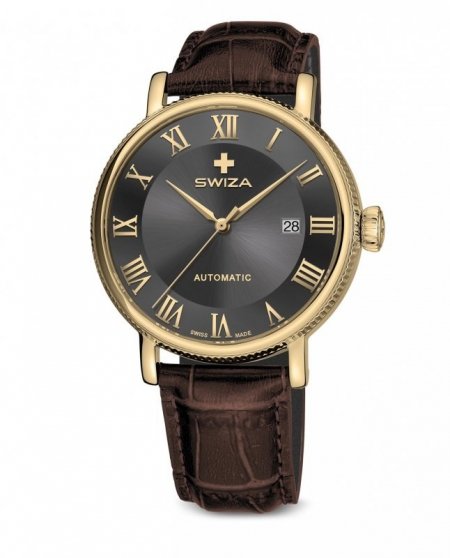 Zegarek SWIZA Alza AUTO RG grey-brown WAT.0156.1401