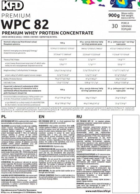 KFD Premium WPC 82 900g Lody waniliowe