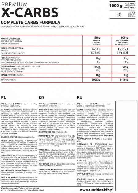 KFD X-CARBS 1000 g Guma Balonowa