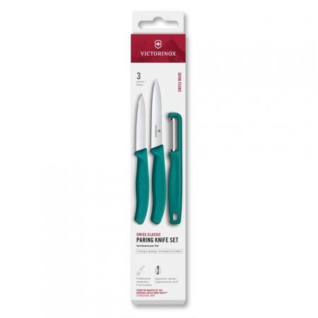 Zestaw 2 noży do warzyw i owoców Swiss Classic z obieraczką Victorinox
