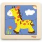 VIGA Poręczne Drewniane Puzzle Żyrafa 