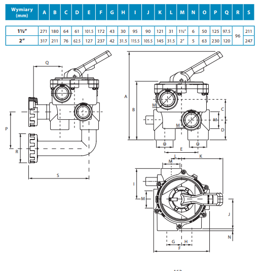 Zawór 6-drogowy boczny AstralPool CLASSIC 1 1/2&quot;