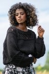 Fobya F1260 sweter chunky knit wełniany czarny-1