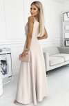 Numoco 299-6 elegancka maxi suknia na ramiączkach  tył