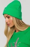 Czapka zielona beanie z haftem M709-1