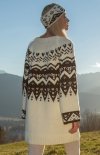 Sukienka i opaska norweski wzór ecru F1375 tył