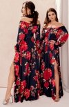 Elegancka długa sukienka w kwiaty 245/L10-1