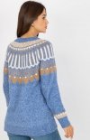 Merribel wzorzysty sweter damski blue tył