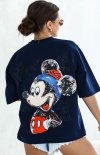 Oversizowy t-shirt damski Myszka Nothing granatowy