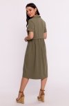 Bewear B282 sukienka koszulowa khaki tył