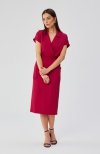 Stylove S363 sukienka midi z kołnierzem śliwkowa 