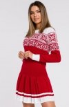 Sweterkowa sukienka święta red MXS01