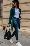 Wełniany płaszcz zielony Roco P012-1