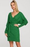Moe M714 sweterkowa sukienka zielona