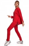 Dresowe spodnie z rozporkami czerwone M493-1