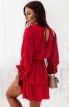 Ivon Madellay czerwona mini sukienka tył