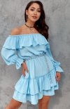 Kobieca sukienka hiszpanka błękitna 0297