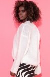 Oversizowy sweter ecru alpaka F1395 tył