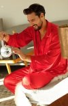 Dkaren Lukas satynowa piżama męska czerwona