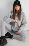 Komplet 3 w 1 bluza, top i legginsy szary