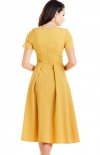 Sukienka zółta Awama A253 tył