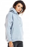 Bawełniana bluza z kapturem szara M223-1
