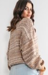 Oversizowy sweter multikolor sand F1163 tył