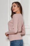 Sweter w prążek różowy SWE146 tył