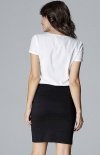 Dopasowana mini spódnica czarna L014 tył