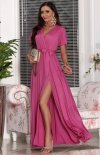 Elizabeth maxi sukienka Bella brokat amarantowa