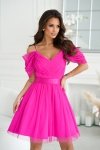 Bicotone rozkloszowana sukienka hiszpanka różowa-1