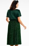 Awama A627 rozkloszowana sukienka midi zielona tył