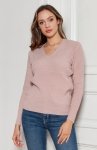 Sweter w prążek różowy SWE146