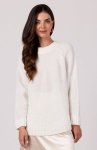 Be Knit BK105 sweter z nietoperzowymi rękawami biały 