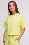 Bewear B294 bluza oversize z krótkimi rękawami cytrynowa 