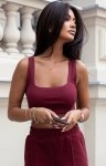 Ivon Kim krótki top damski bordowy